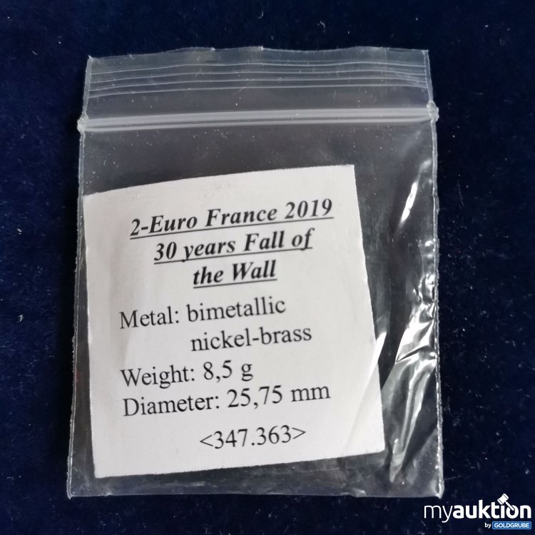 Artikel Nr. 740001: 2 Euro France 2019 39 years fall of the wall Münze