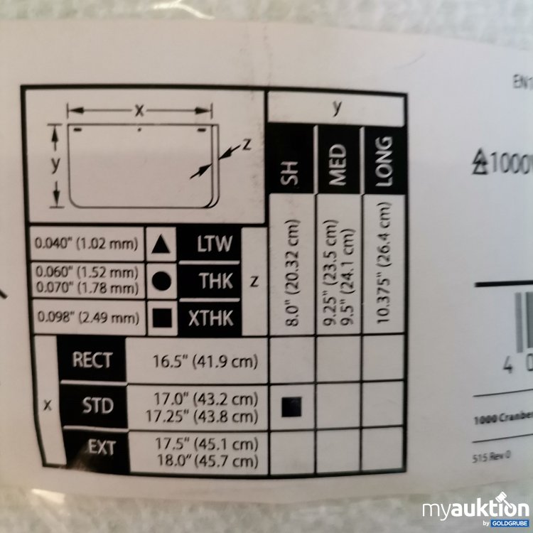 Artikel Nr. 377007: MSA V Card Visor 10163457