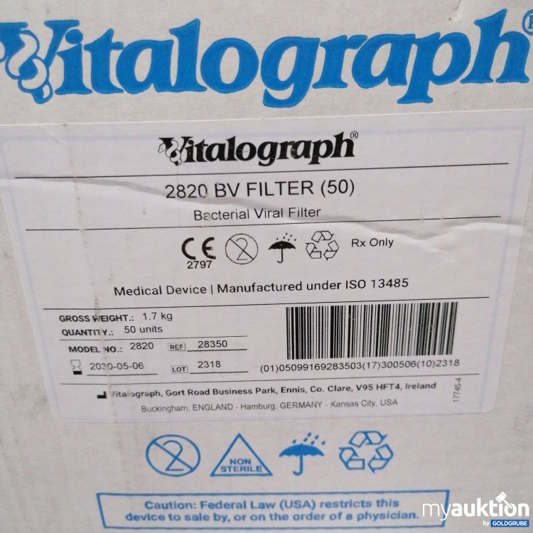 Artikel Nr. 778009: Vitalograph 2820 BV Filter 50stk