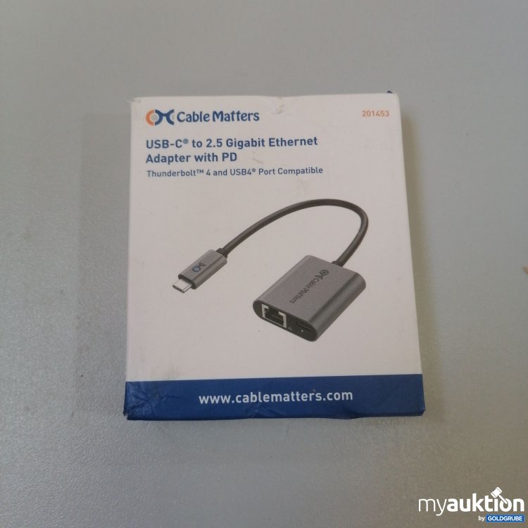 Artikel Nr. 757015: Cable Matters USB-C 2.5 Gigabit Ethernet Adapter with PD