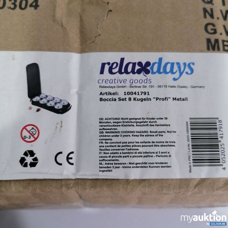 Artikel Nr. 778018: Relaxdays Boccia Set 8 kugeln "Profi" Metall 