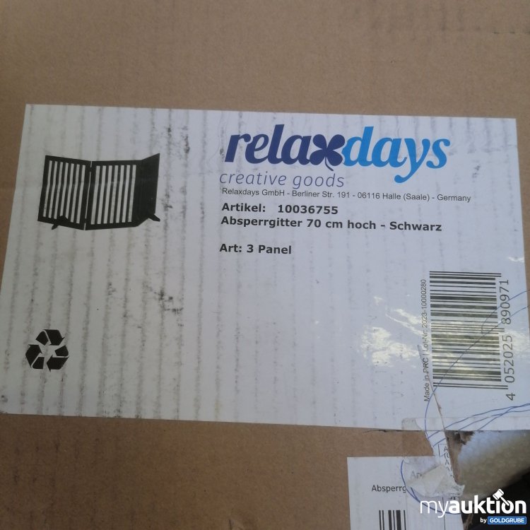 Artikel Nr. 761034: Relaxdays Absperrgitter 