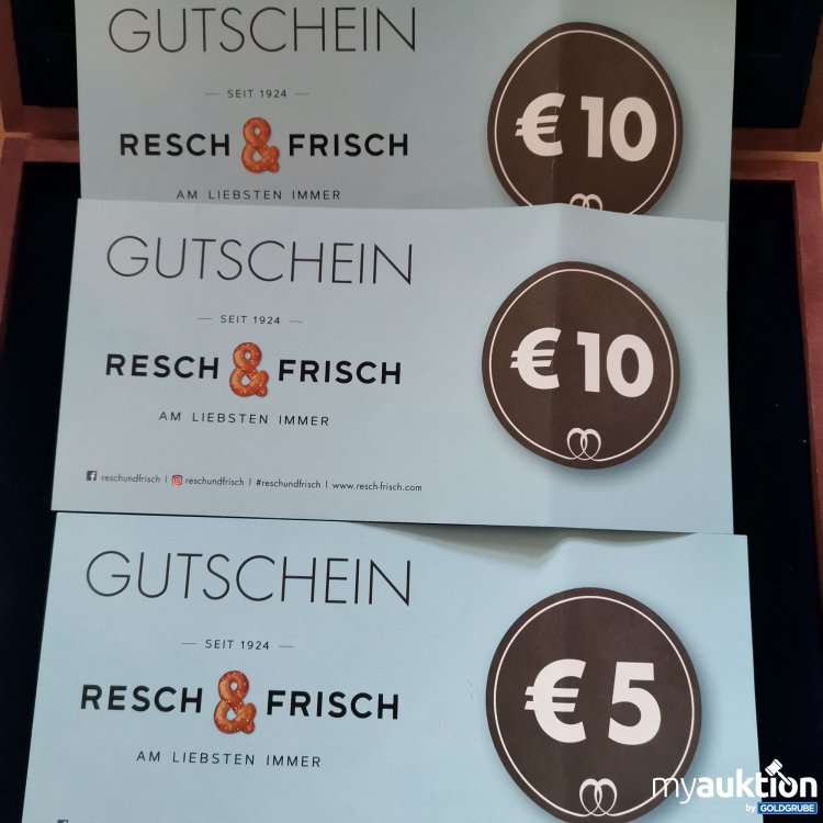 Artikel Nr. 784043: Resch & Frisch Gutscheine Wert 25 Euro 