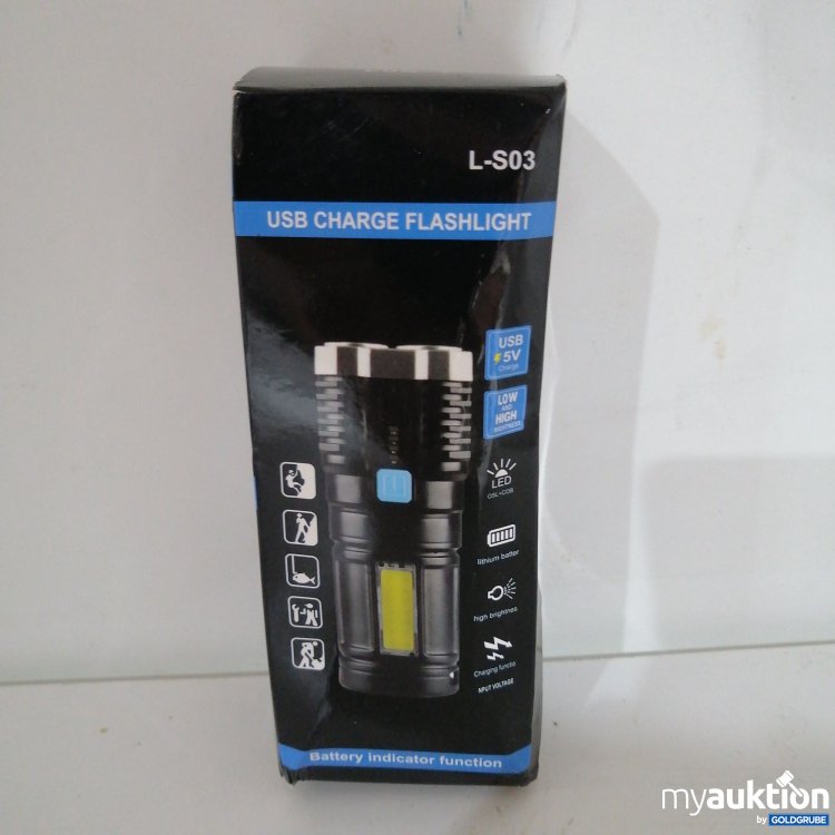 Artikel Nr. 758055: L-S03 USB Charge Taschenlampe schwarz