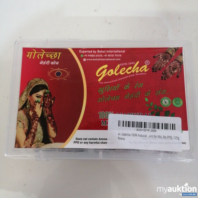 Artikel Nr. 752058: Golecha natürlicher roter Henna-Kegel 125g 