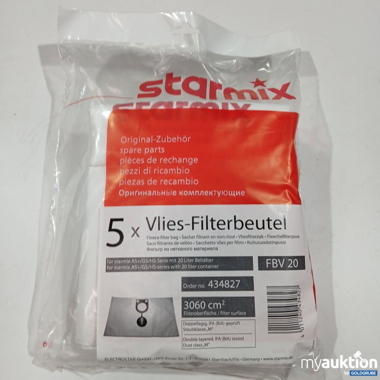 Artikel Nr. 395067: Starmix Vlies Filterbeutel 5er Set FBV20