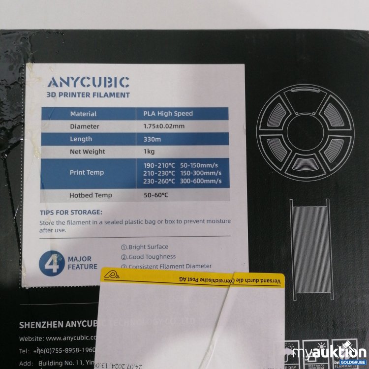 Artikel Nr. 778077: Anycubic 3D Printer Filament 1kg