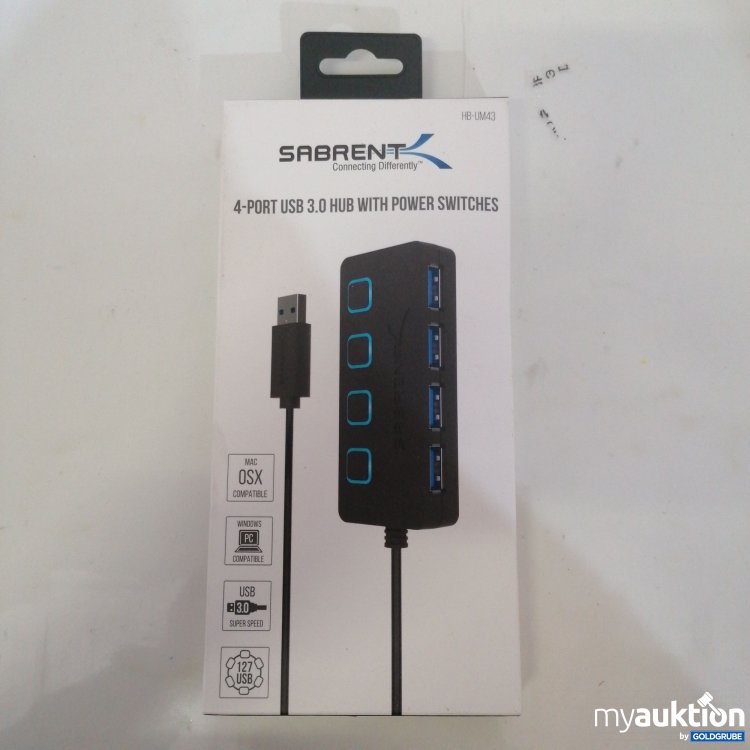 Artikel Nr. 759089: Sabrent 4-Port USB 3.0 Hub with Power Switches 