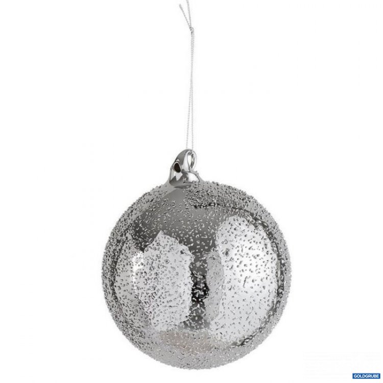 Artikel Nr. 381090: Riesige Weihnachtskugel aus Glas in verchromter Optik mit erhabenen Punkten, silber