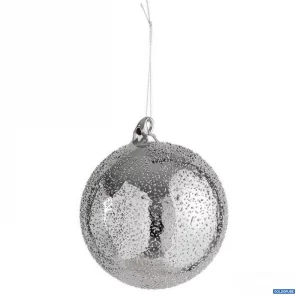 Artikel Nr. 381090: Riesige Weihnachtskugel aus Glas in verchromter Optik mit erhabenen Punkten, silber