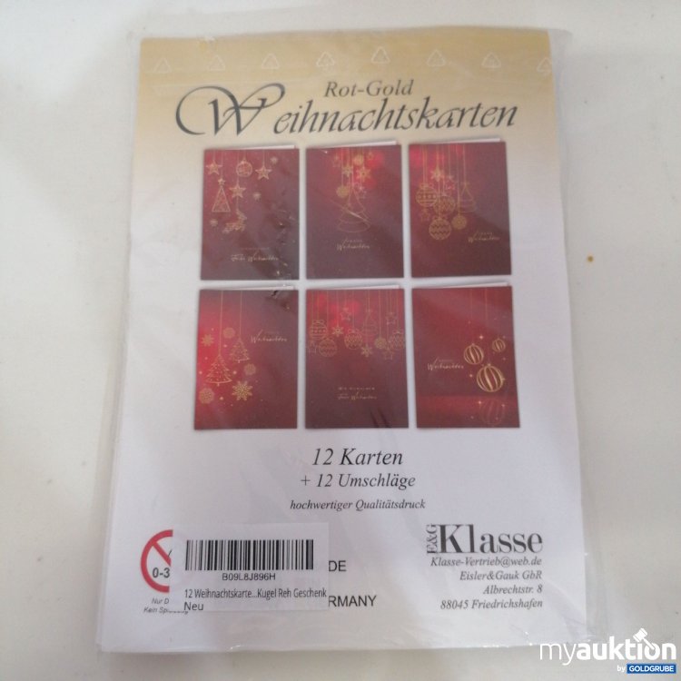 Artikel Nr. 733102: E&G 12 Weinachtskarten mit Umschläge 