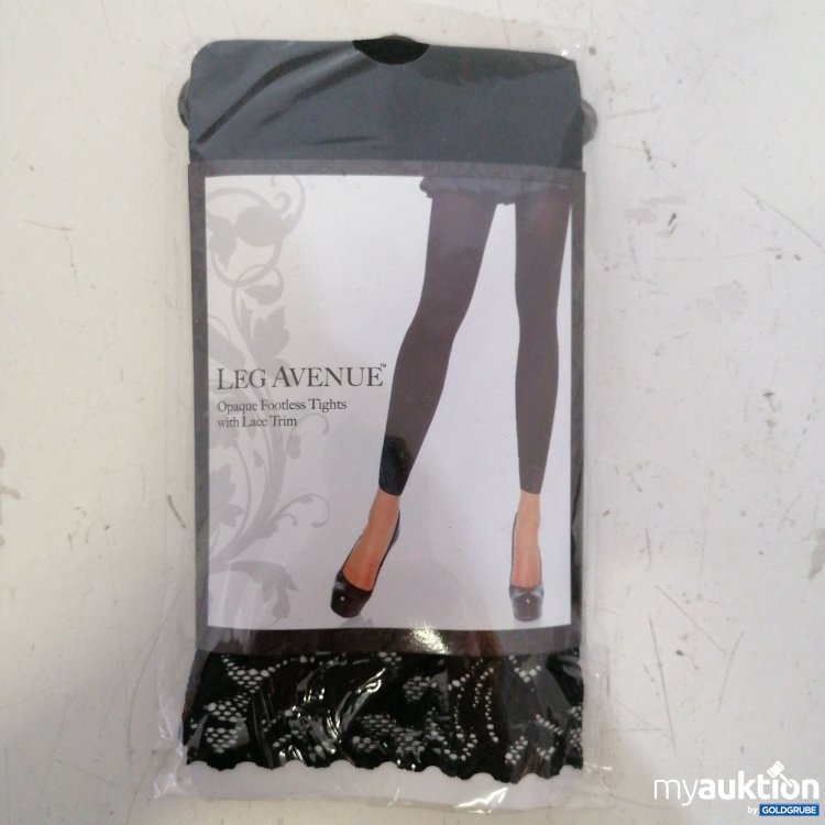 Artikel Nr. 363107: Leg Avenue Opaque Footless Tights with Lace Trim 