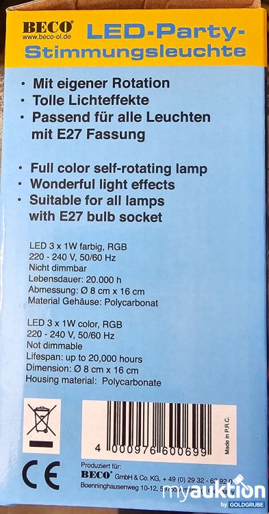 Artikel Nr. 362142: Beco LED Party Light