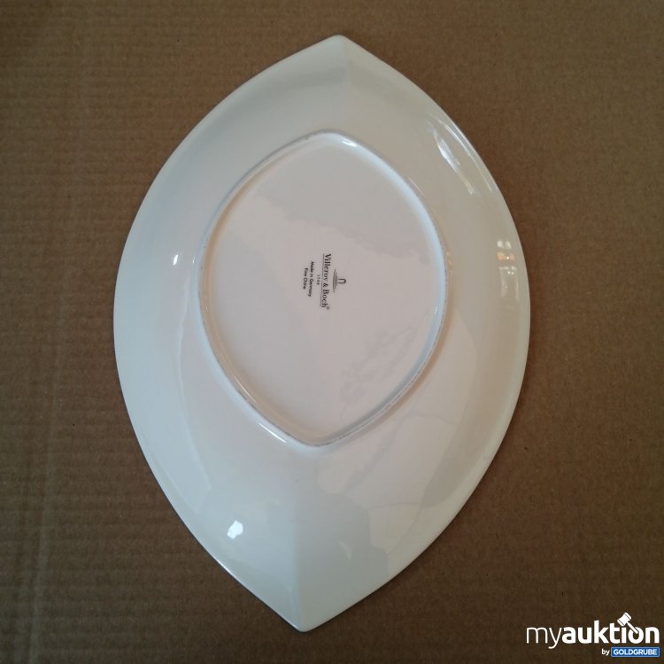 Artikel Nr. 340145: Villeroy & Boch Porzellan Platte oval Schiffchenform weiß 38x25,5 cm