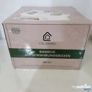 Auktion Calidoro Bambus Aufbewahrungsboxen 3stk 