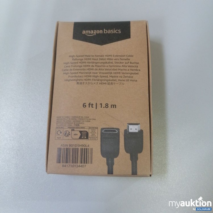 Artikel Nr. 759164: Amazonbasics HDMI Verlängerungskabel 1.8m