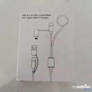 Auktion USB A+ C to USB C+Lighting and Apple Watch Charger 