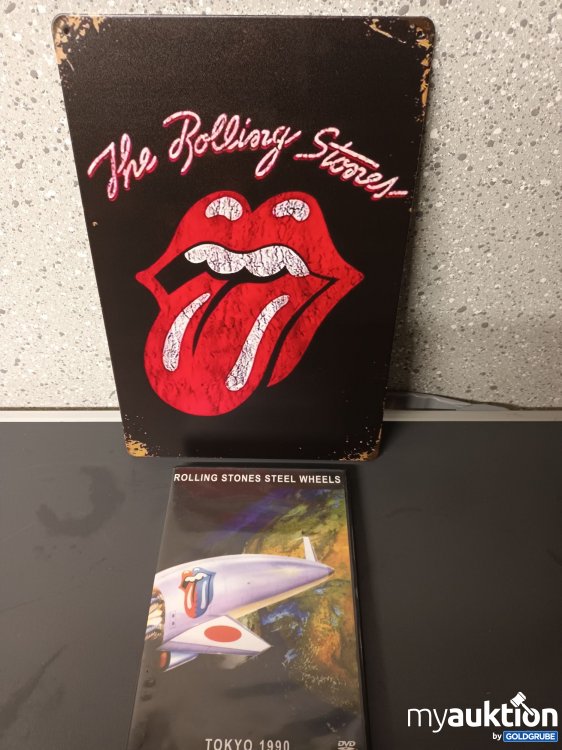 Artikel Nr. 398168: The Rolling Stones Blechschild und DVD Konzert von 1990