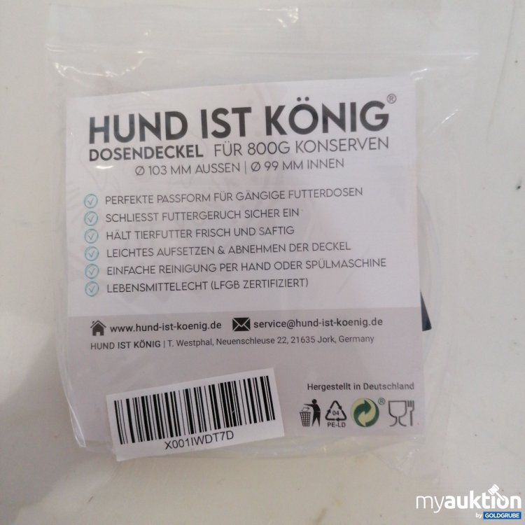 Artikel Nr. 762186: Hund ist König Dosendeckel für 800g Konserven 3stk 