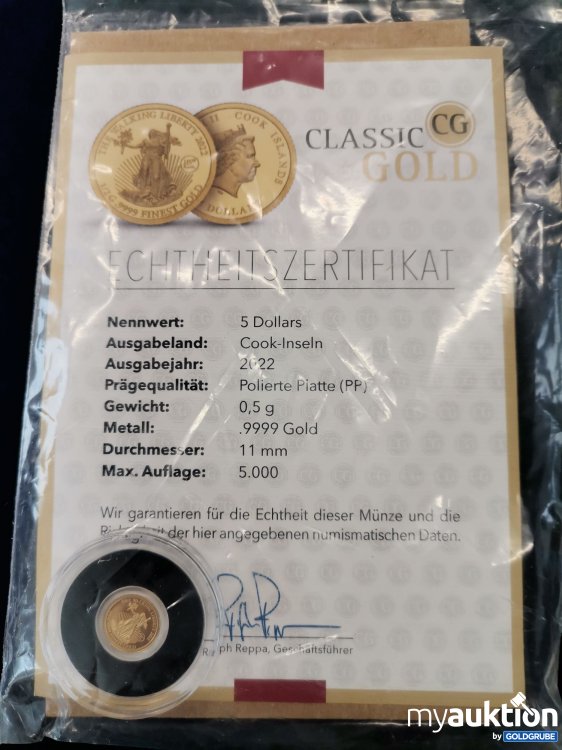 Artikel Nr. 779197: Classic Gold Platte 0,5g 