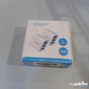 Auktion Amoner 3-Port Charger 2 Stück 