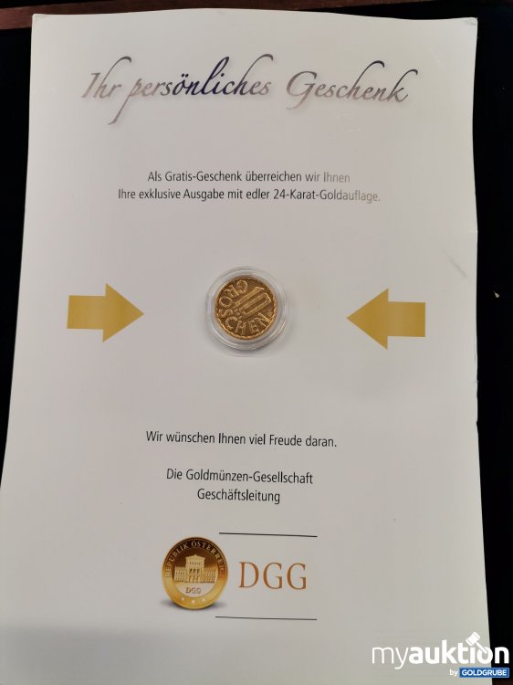 Artikel Nr. 779213: 10 Groschen mit edler 24 Karat Goldauflage 