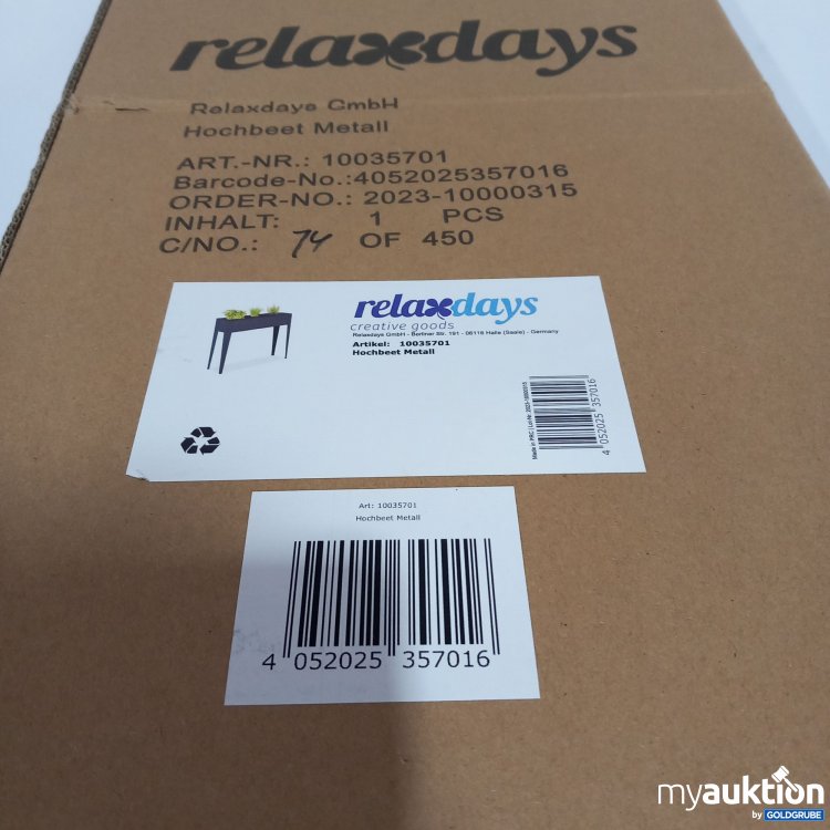 Artikel Nr. 787225: Relaxdays Hochbeet Metall 10035701