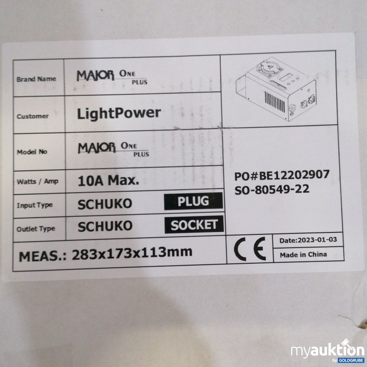 Artikel Nr. 726226: Major One Plus Light Power 