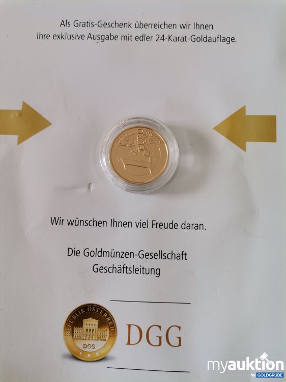 Artikel Nr. 758226: DGG 24 Karat Goldauflage 1 Euro Münze