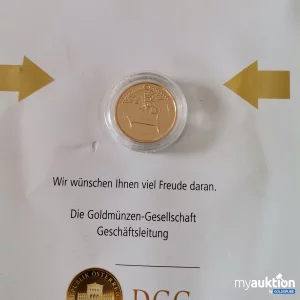 Auktion DGG 24 Karat Goldauflage 1 Euro Münze