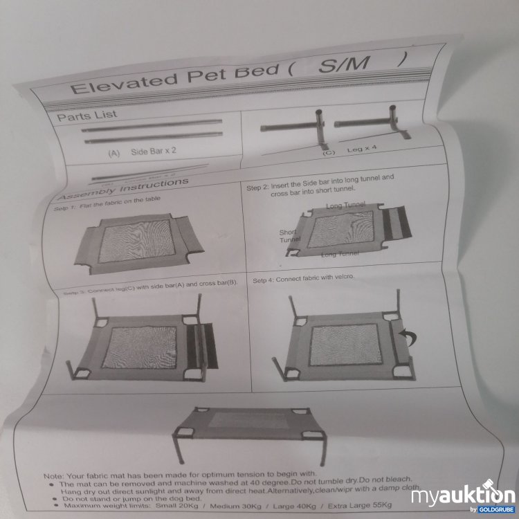 Artikel Nr. 778232: Elevated Pet Bed S/M 