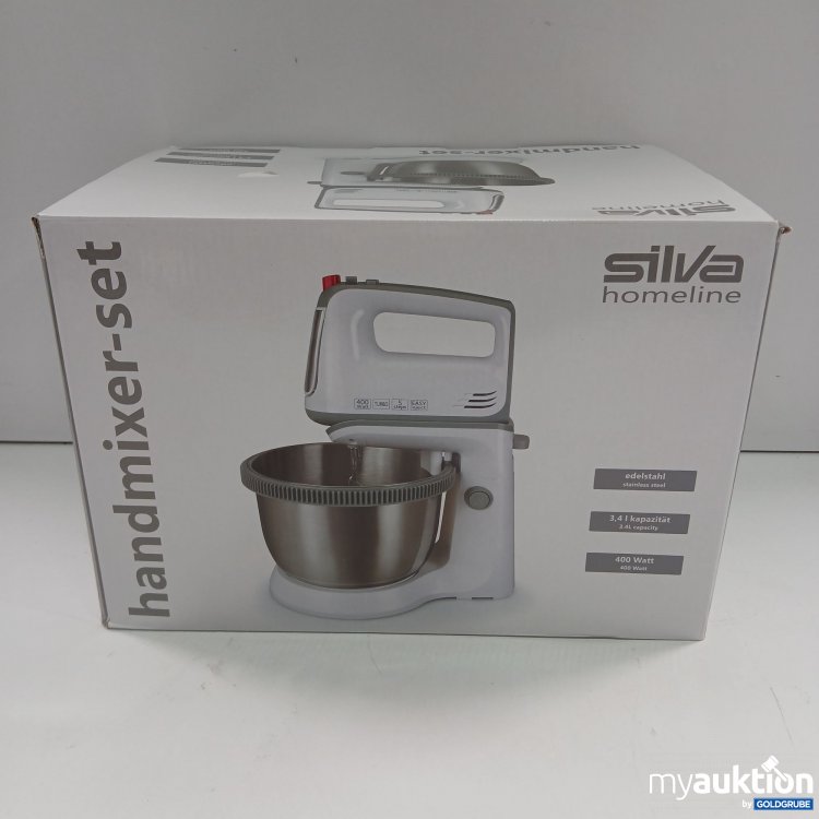 Artikel Nr. 360238: Silva Handmixer-Set HM-S 4000 Edelstahl 3,4l 400Watt 