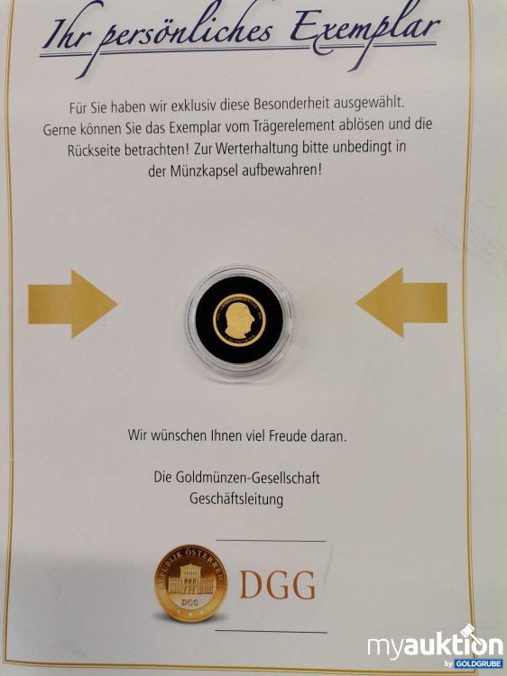 Artikel Nr. 779241: DGG Goldmünze lt Foto 