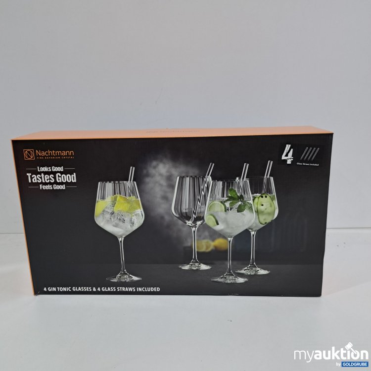 Artikel Nr. 799242: Nachtmann Gin Tonic Gläser mit Glas Strohhalm 4Stk