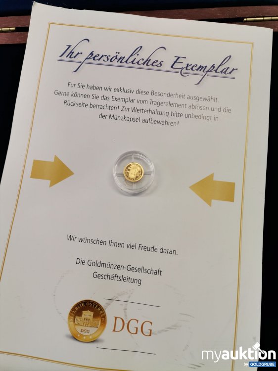 Artikel Nr. 779244: DGG Goldmünze. 9999 