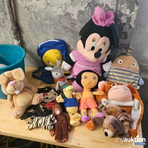 Auktion Set Stofftiere, Rucksäcke, darunter Minnie Mouse, Dora usw