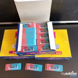 Artikel Nr. 390305: 120 Originalverpackte Radiergummi rot/blau