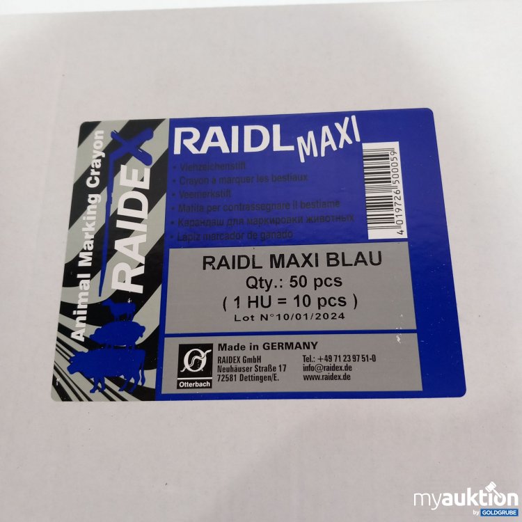 Artikel Nr. 780308: Raidl Maxi Blue Viehzeichenstift 50 Stück