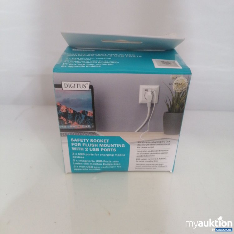 Artikel Nr. 754324: Digitus Safety Socket for flush mounting with 2 USB Ports 