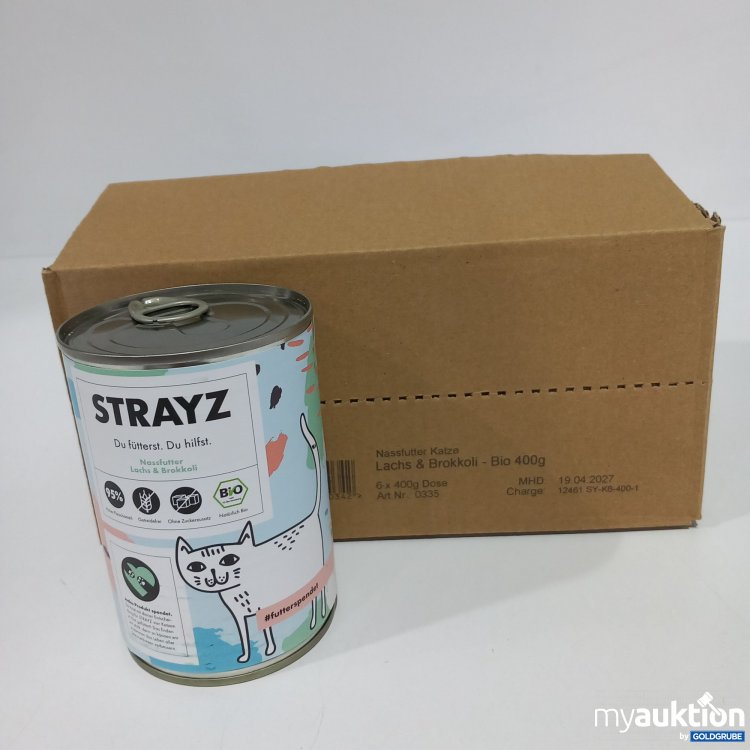 Artikel Nr. 787374: Strayz Nassfutter Lachs&Brokkoli Bio für Katze 6x400g