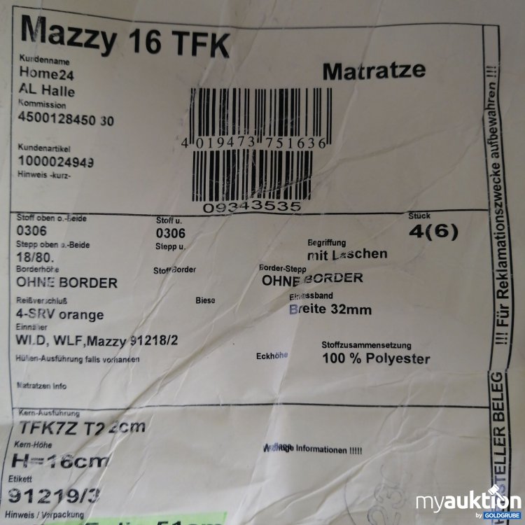 Artikel Nr. 682375: Home 24 Mazzy Taschenfederkern Matratze 