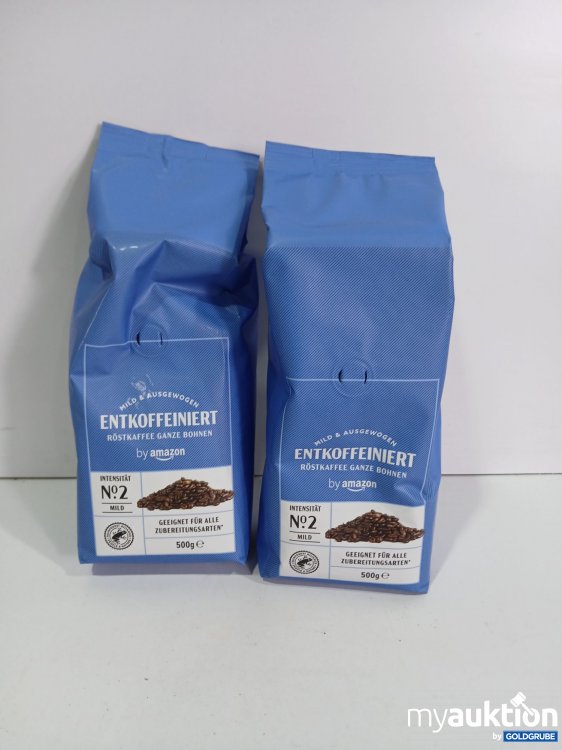 Artikel Nr. 800379: Amazon Röstkaffe ganze Bohnen Entkoffeiniert  500g 