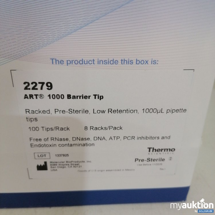 Artikel Nr. 714392: Art Tips Thermo Scientific 2279 1000 Barrier Tip
