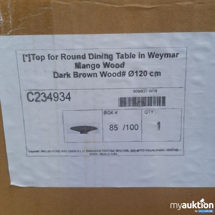 Artikel Nr. 723394: Sklum Top for Round Dining Table in Weymar Mango Wood 