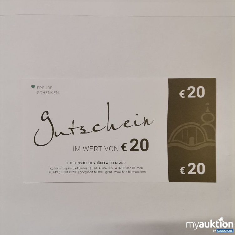 Artikel Nr. 759396: Friedensreiches Hügelwiesenland Gutschein Wert 20,-