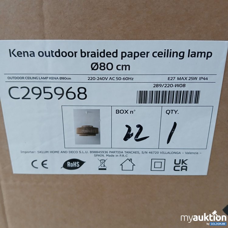 Artikel Nr. 436405: Sklum Kena outdoor braided paper ceiling lamp 80cm C295968 