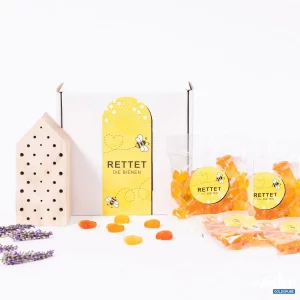 Auktion Bienen-Box mit Nistblock und Fruchtgummis