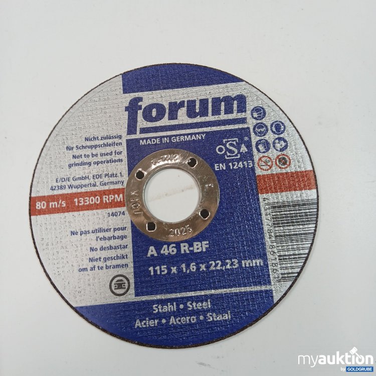 Artikel Nr. 395455: Forum Trennscheibe für Stahl 115x1,6mm gerade