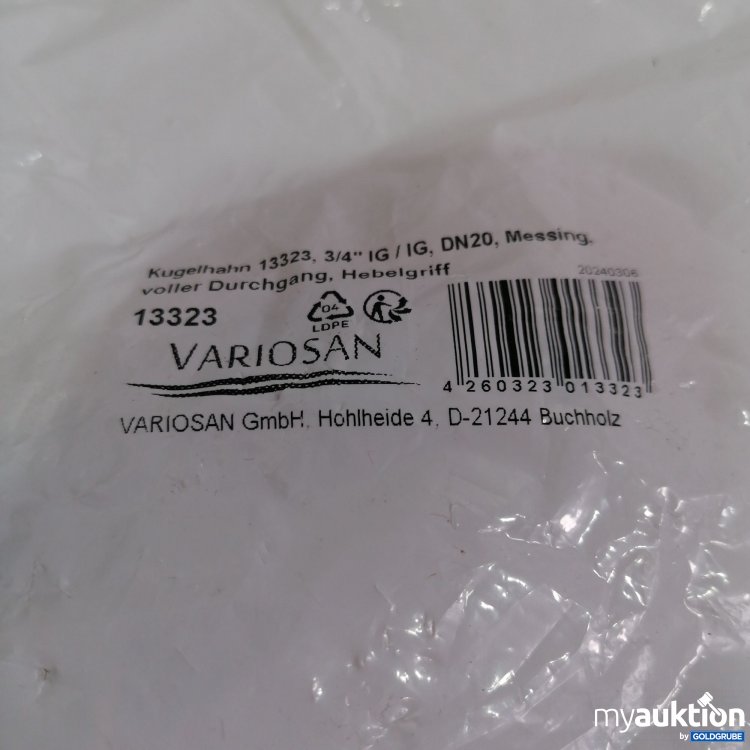 Artikel Nr. 786456: Variosan Kugelhahn 13323 3/4" 