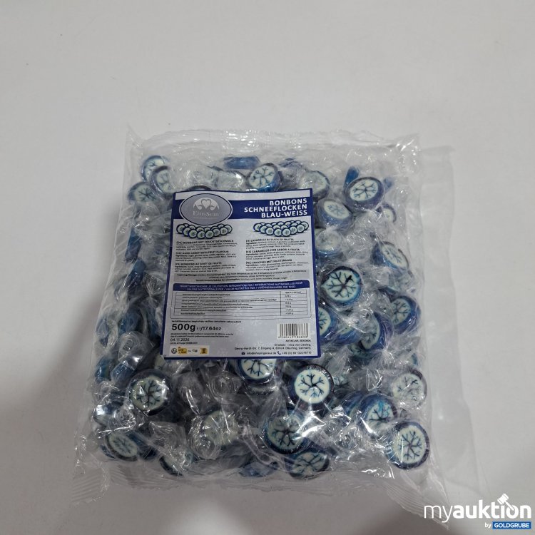 Artikel Nr. 784473: EinsSein Bonbons Schneeflocken blau-weiß 500g